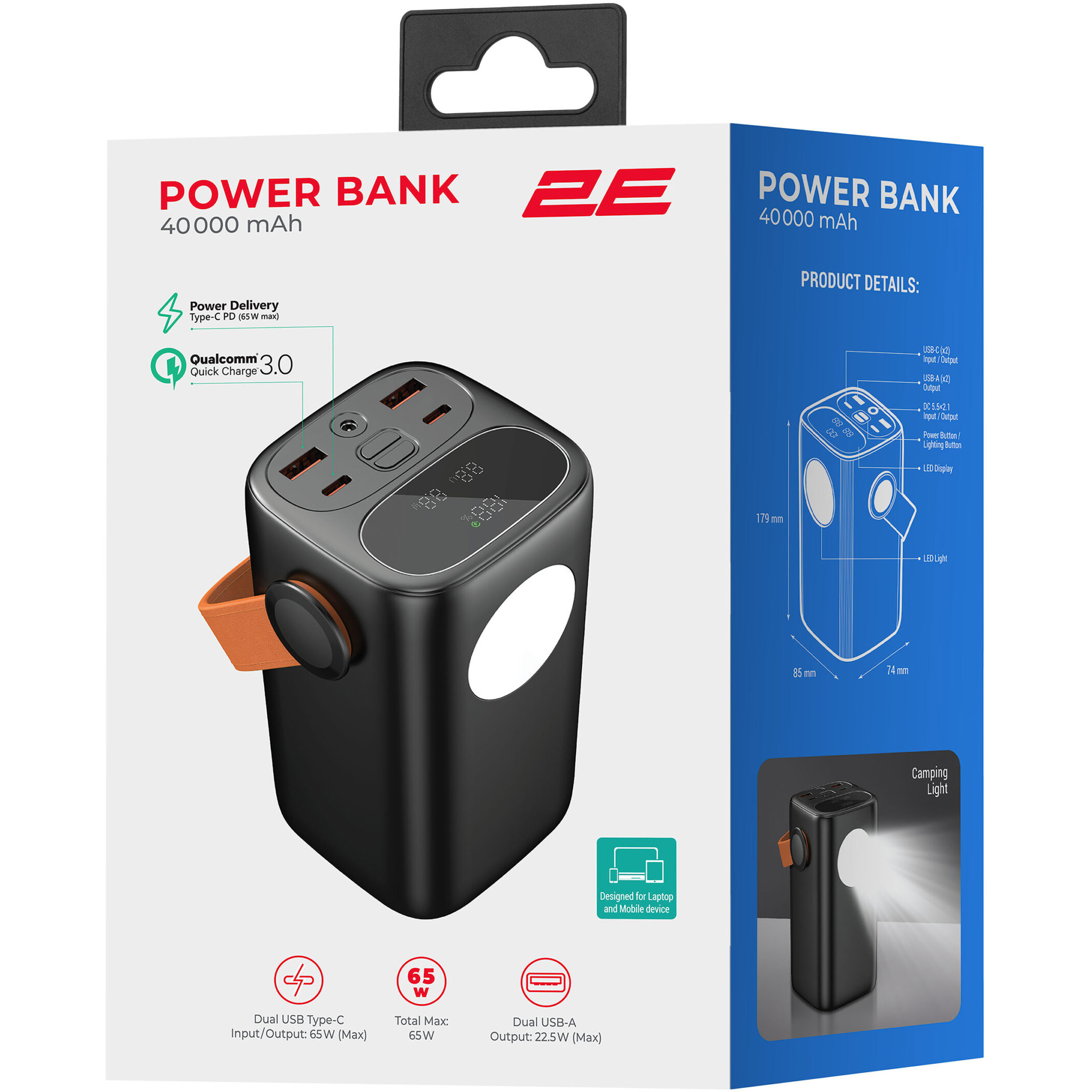 Повербанк 2E PB4002 65W 40000mAh Black