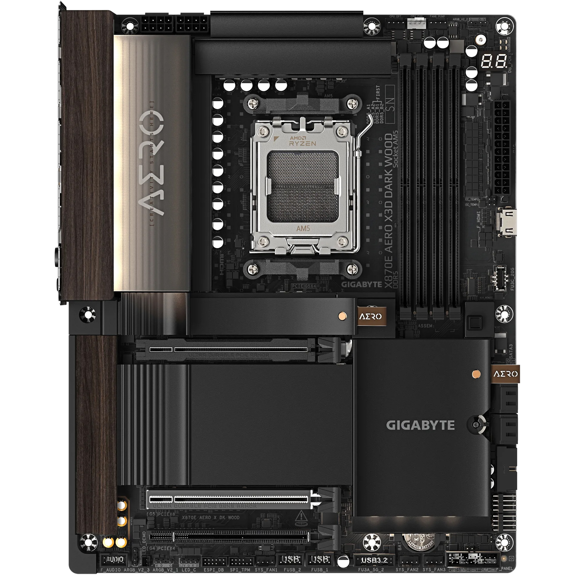 Материнская плата GIGABYTE X870E Aero X3D Dark Wood