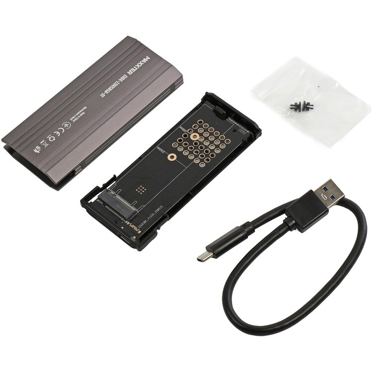 Карман внешний MAXXTER RGB NVMe SATA M.2 SSD to USB3.1 (EHDE-2280SRGB-01)