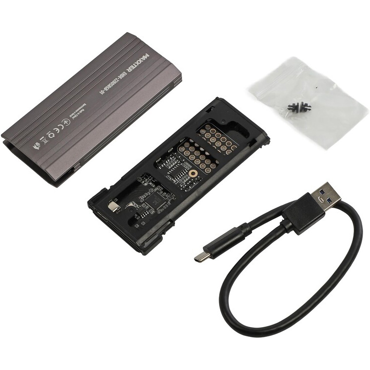 Карман внешний MAXXTER RGB NVMe SATA M.2 SSD to USB3.1 (EHDE-2280SRGB-01)