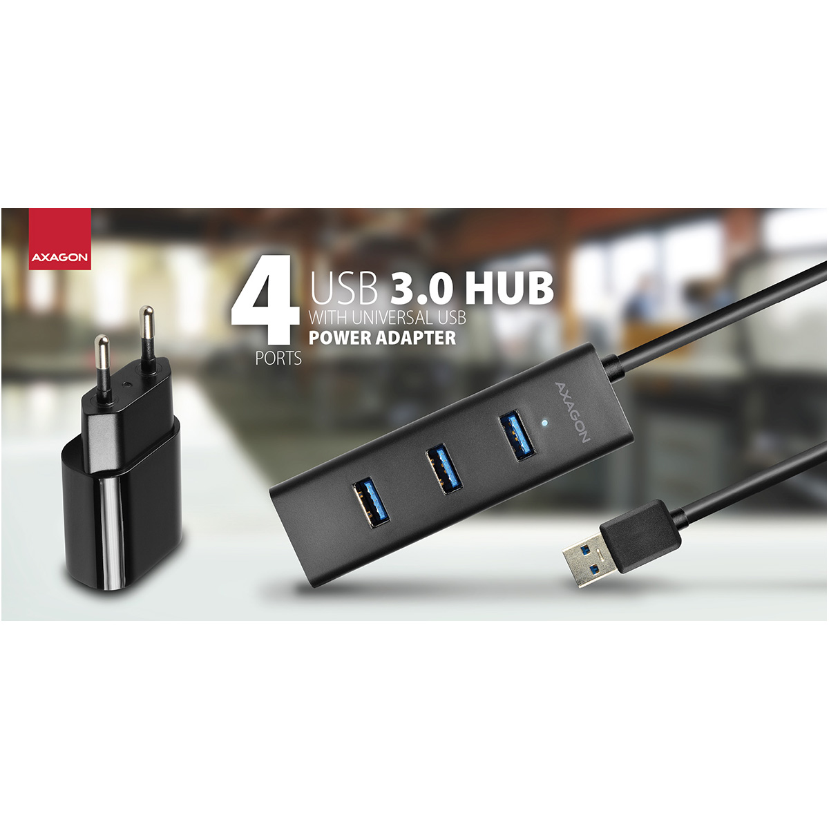 USB-хаб AXAGON 4-Port USB-A 3.0 Charging Hub w/Power Adapter