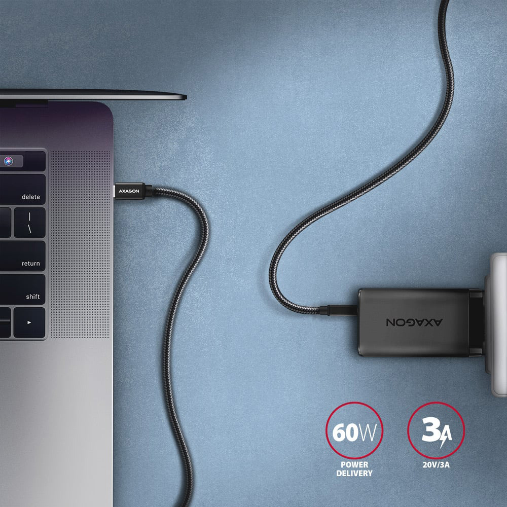 Кабель AXAGON USB-C to USB-C 3.2 Gen 1 1м Black