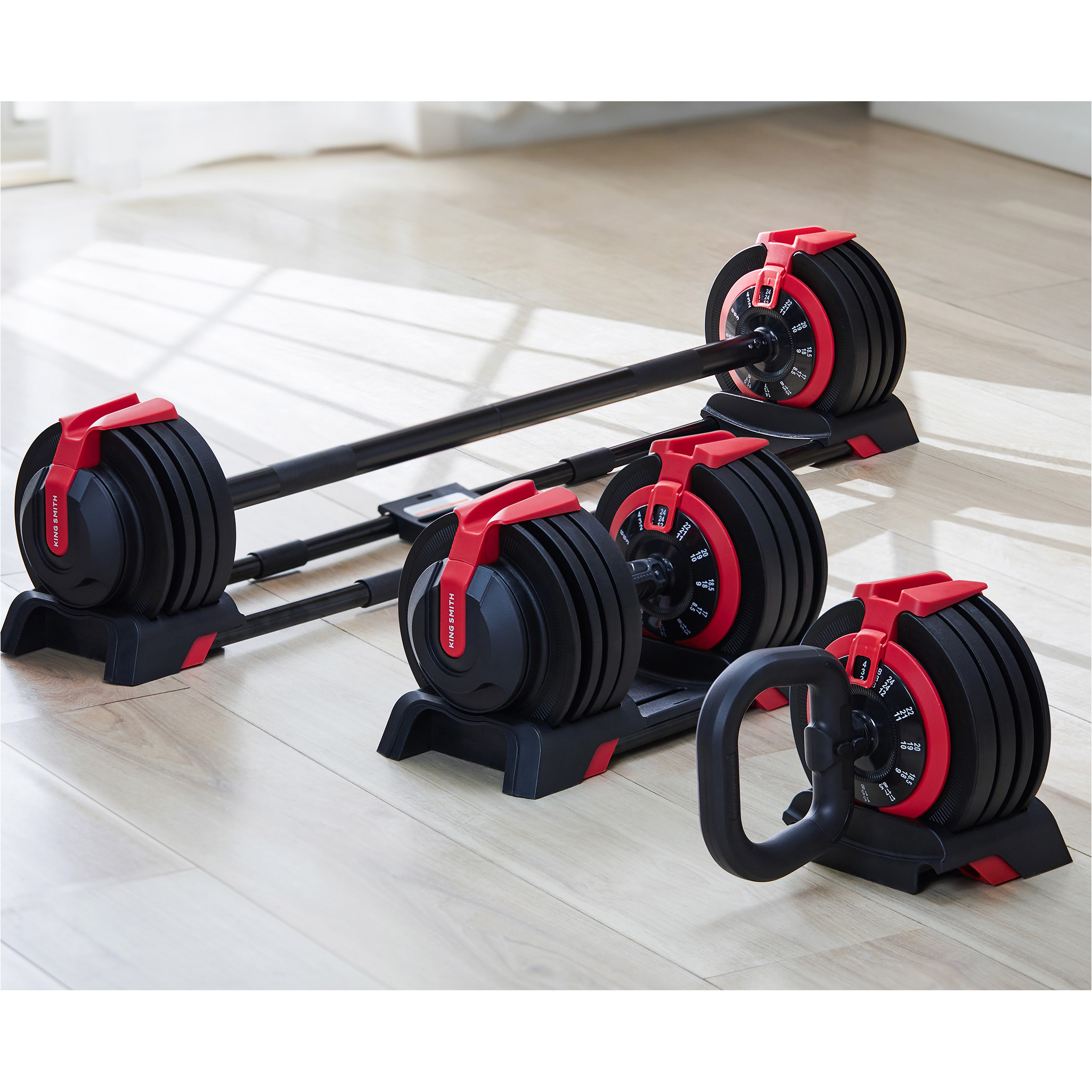 Гантелі набірні з функцією штанги KINGSMITH 3-in-1 Adjustable Dumbbell 24kg