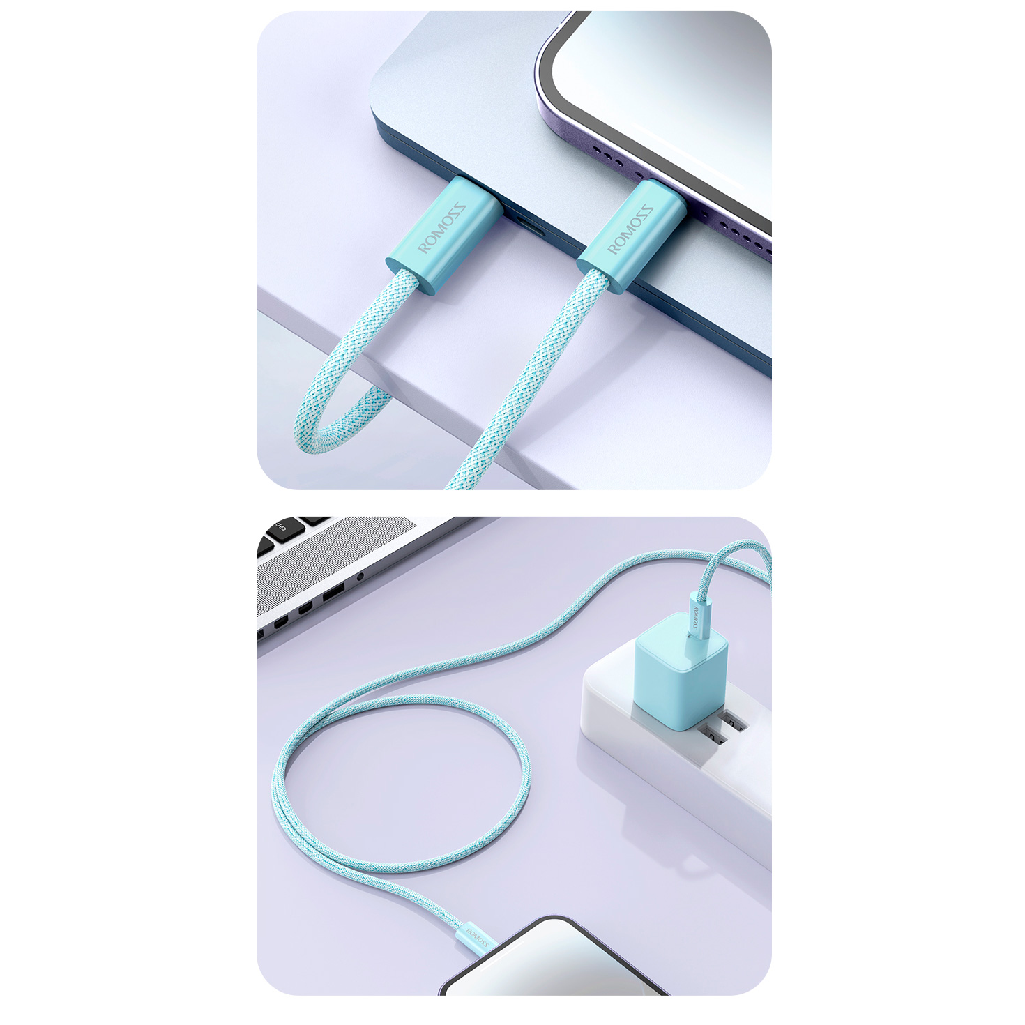 Кабель ROMOSS CB1734 USB-C to Lightning PD 27W 1м Blue (CB1734-631-727H)