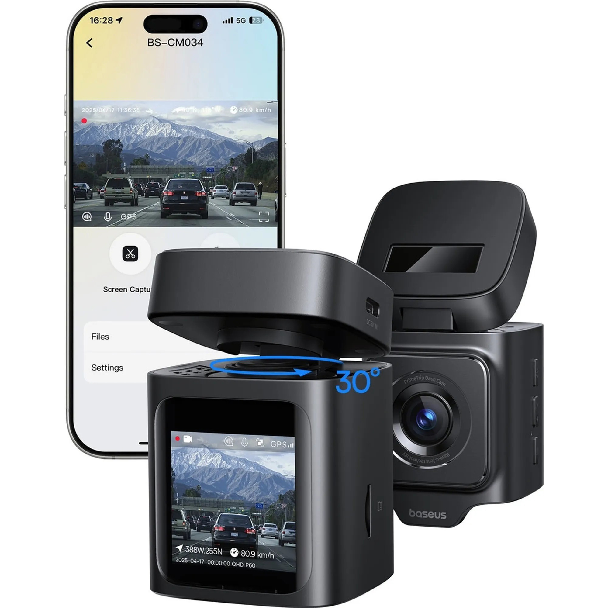 Автомобильный видеорегистратор BASEUS PrimeTrip VD1 Dash Cam Front 3K Cosmic Black
