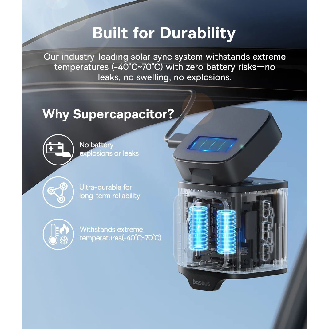 Автомобильный видеорегистратор BASEUS PrimeTrip VD1 Dash Cam Front 3K Cosmic Black
