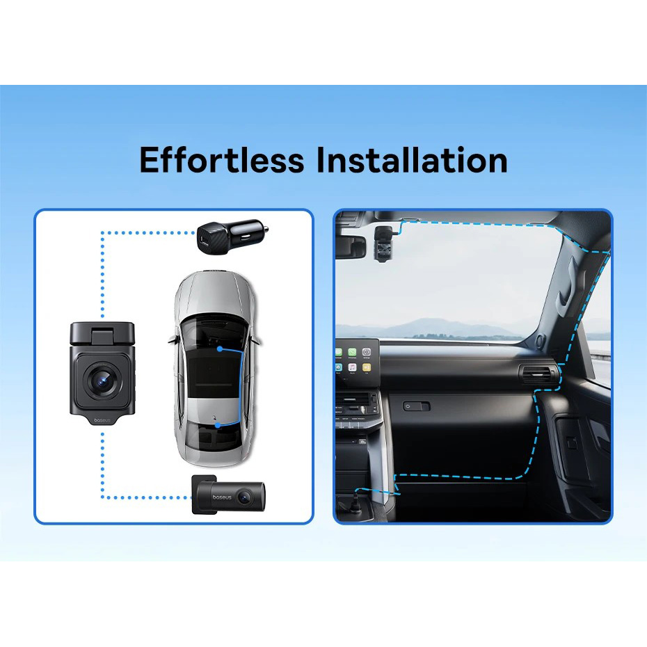 Автомобильный видеорегистратор BASEUS PrimeTrip VD1 Dash Cam Front 3K Cosmic Black