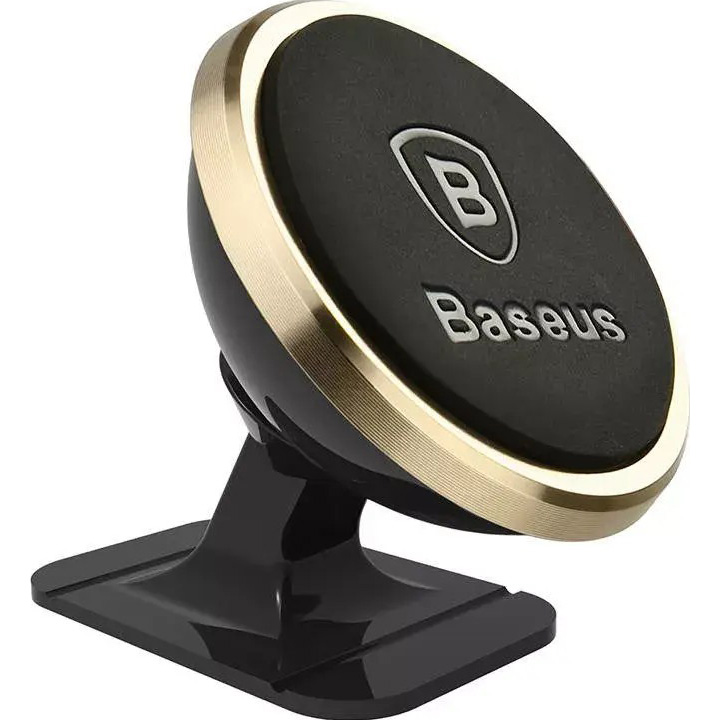 Автотримач для смартфона BASEUS 360° Adjustable Magnetic Phone Mount Black/Gold (SUCX140015)