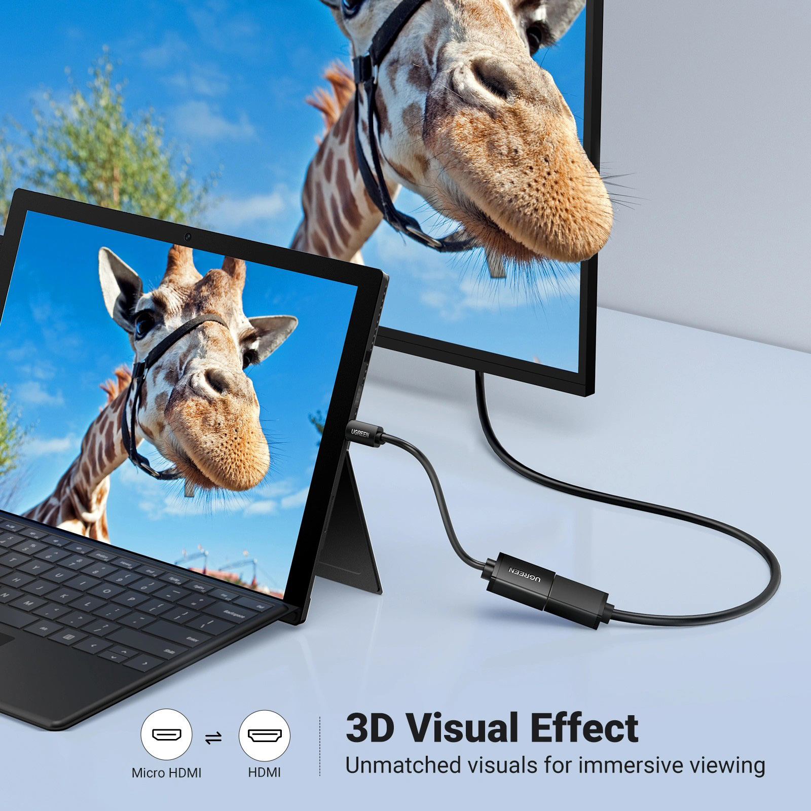 Адаптер UGREEN Micro-HDMI - HDMI Black (20134)