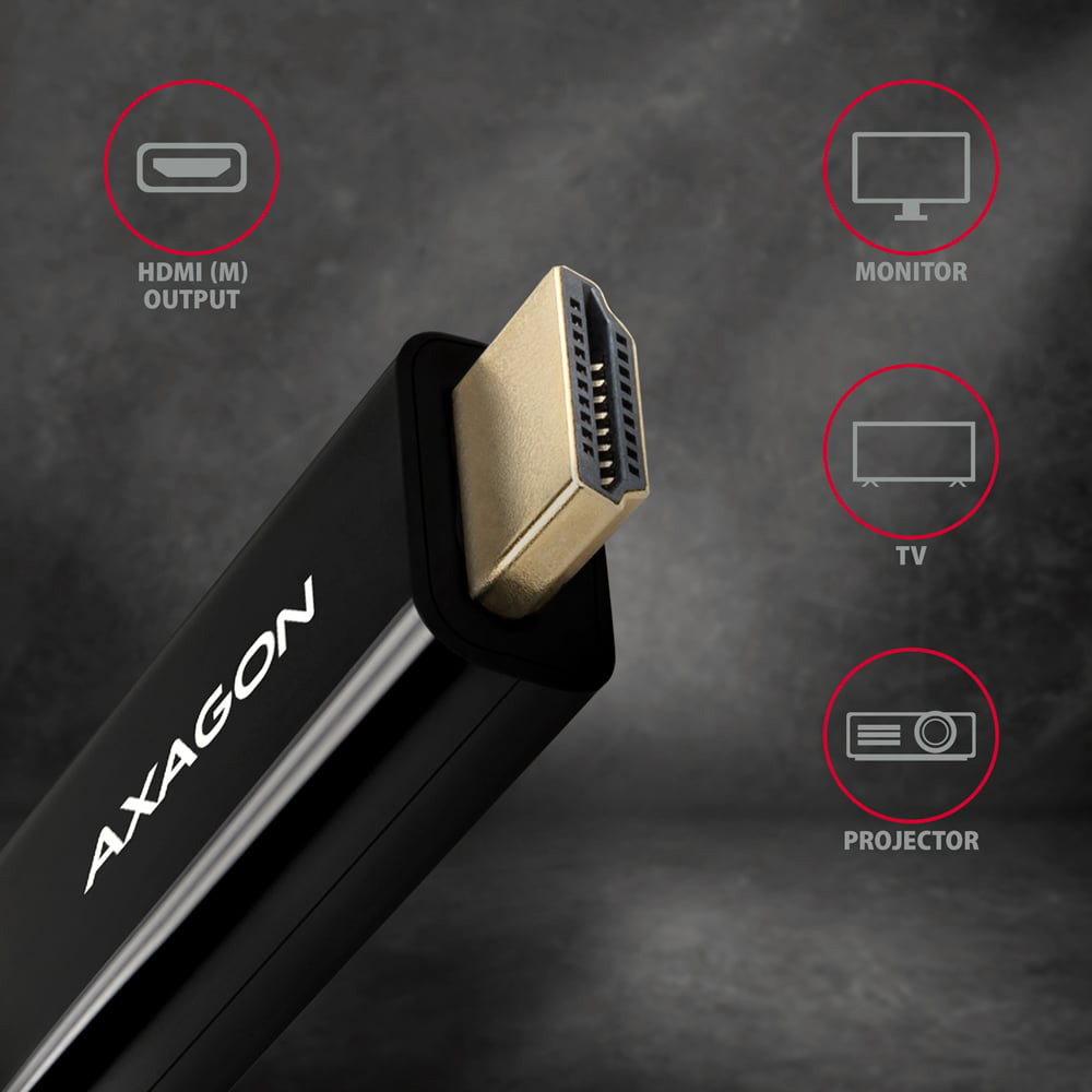 Кабель AXAGON RVD-HI14C2 DisplayPort - HDMI 1.8м Black