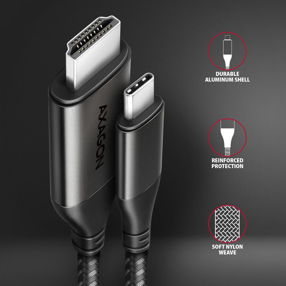 Кабель AXAGON RVC-HI2MC USB-C to HDMI 1.8м Black