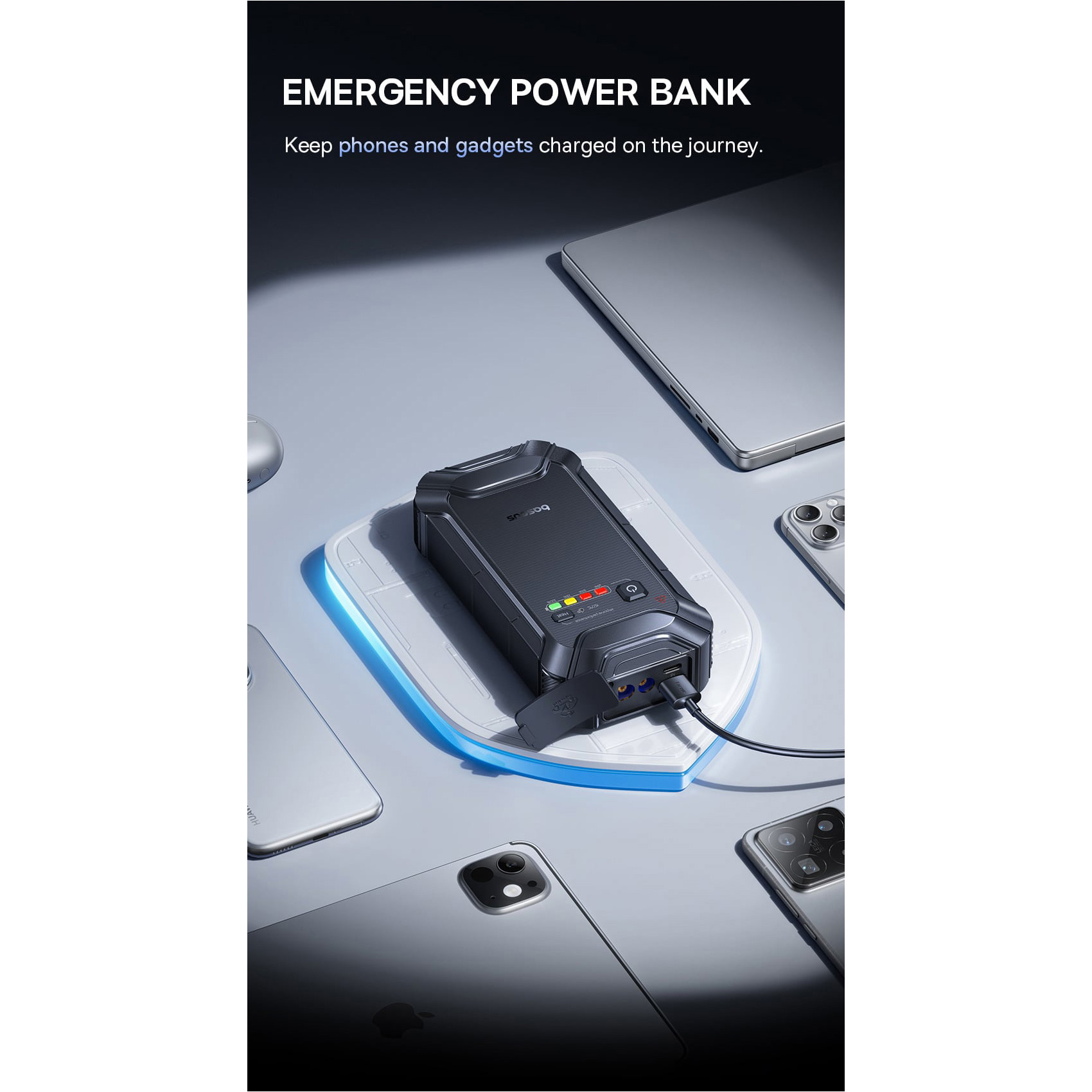 Портативное пускозарядное устройство BASEUS PrimeTrip VJ1 Jump Starter 5000A 12000mAh Black (C0119400)