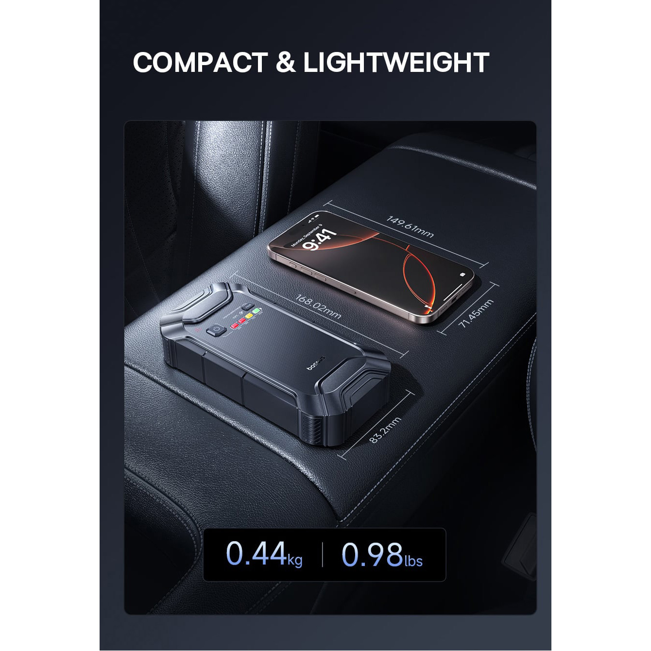 Портативное пускозарядное устройство BASEUS PrimeTrip VJ1 Jump Starter 5000A 12000mAh Black (C0119400)