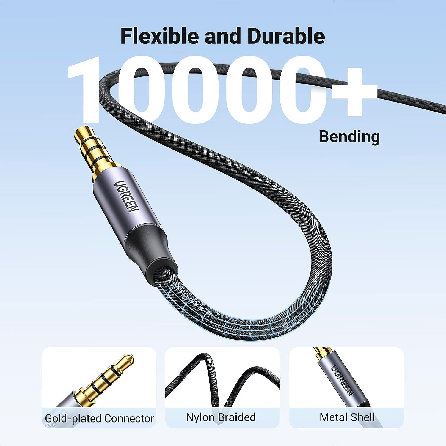 Кабель UGREEN AV183 mini-jack 3.5mm 3м Gray (20785)