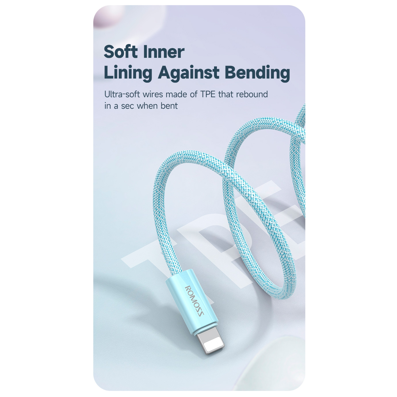 Кабель ROMOSS CB1734 USB-C to Lightning PD 27W 2м Blue (CB1734G-831-727H)