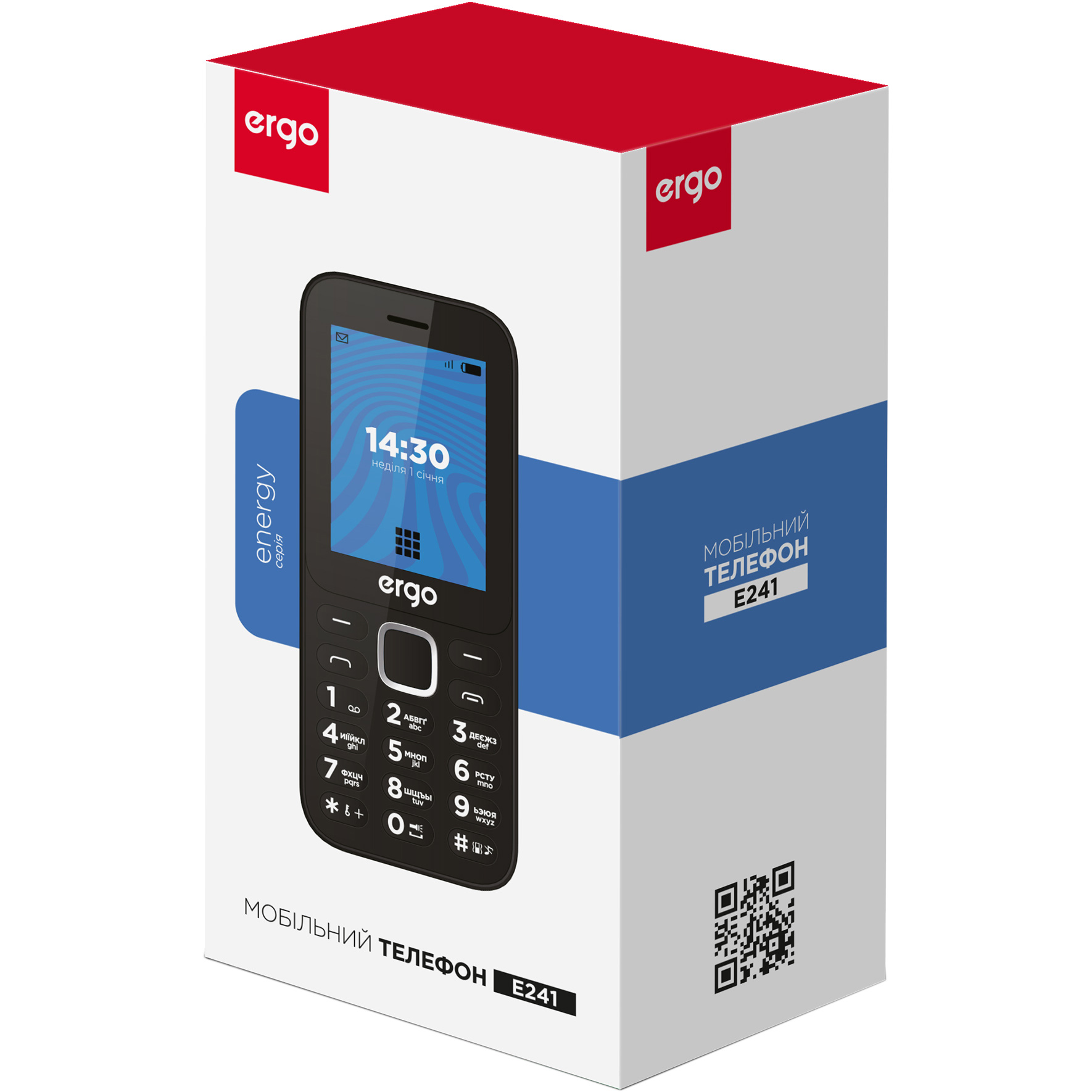 Мобільний телефон ERGO E241 Energy Black/Blue