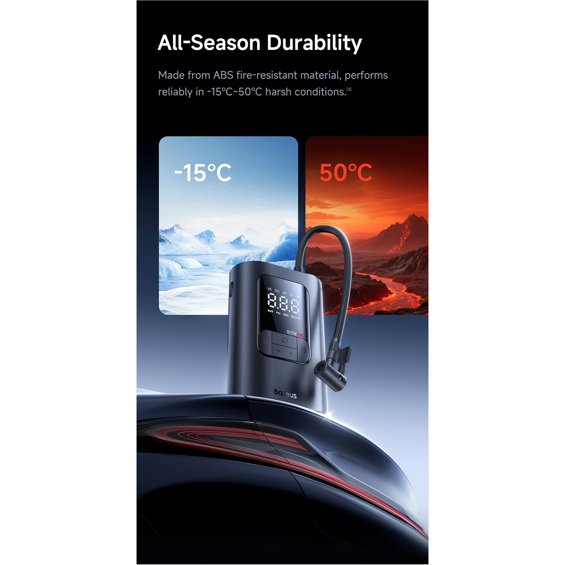 Портативний насос BASEUS GoTrip VA1 Pro Inflator Cosmic Black (C0119701)