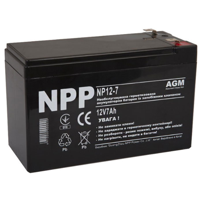 Аккумуляторная батарея NPP POWER NP12-7 (12В, 7Ач)