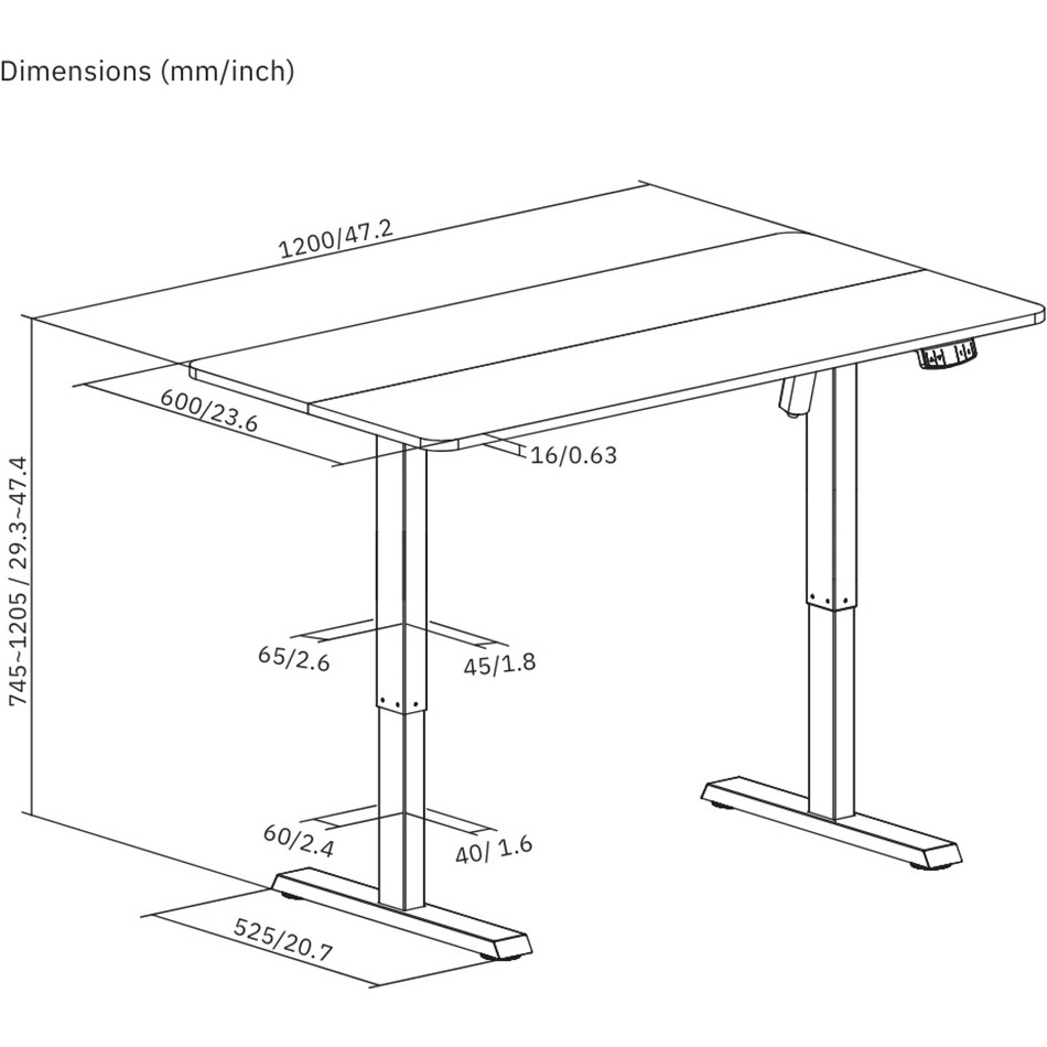 Комп’ютерний стіл з електрорегулюванням висоти ITECH MT12BW White