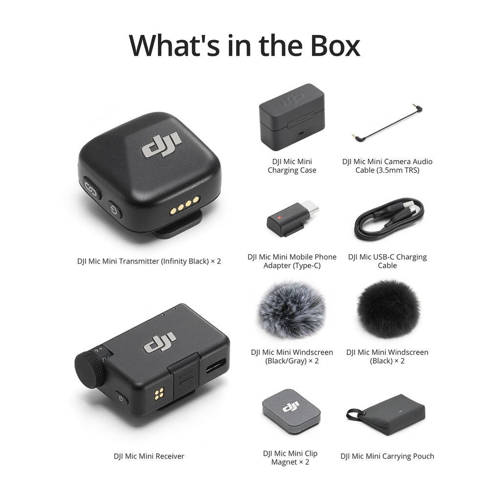 Беспроводной петличный микрофон DJI Mic Mini 2TX+1RX Infinity Black (CP.RN.00000433.01)