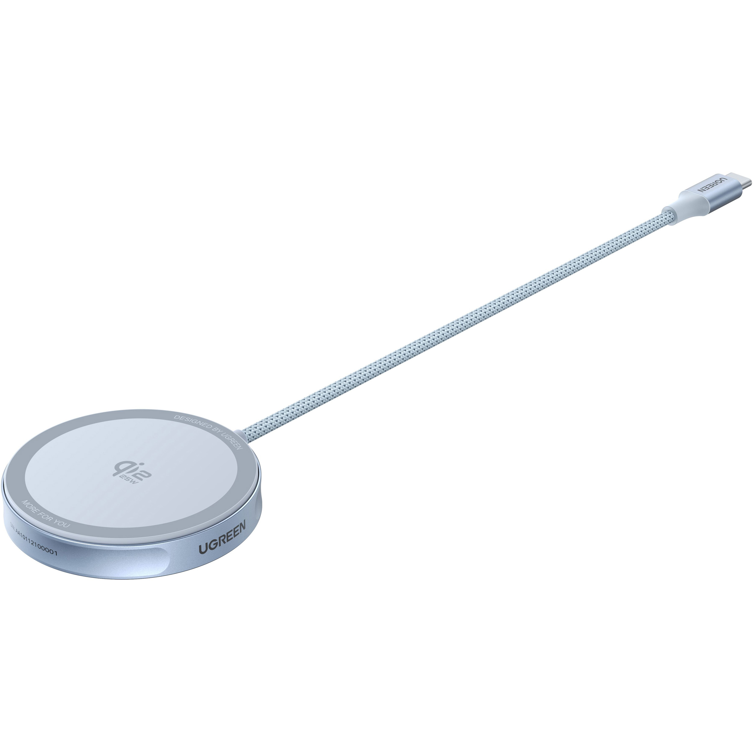 Бездротовий зарядний пристрій UGREEN W753 Qi2 Magflow Magnetic Wireless Charging Pad 25W Starlight Blue (55959)