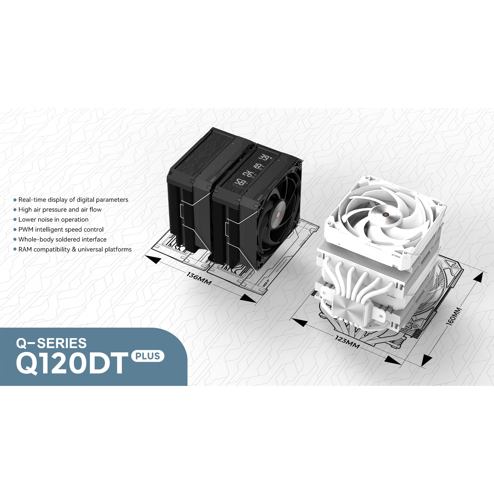 Кулер для процессора ALSEYE Q120DT Plus Black (AS.01.11.0011)