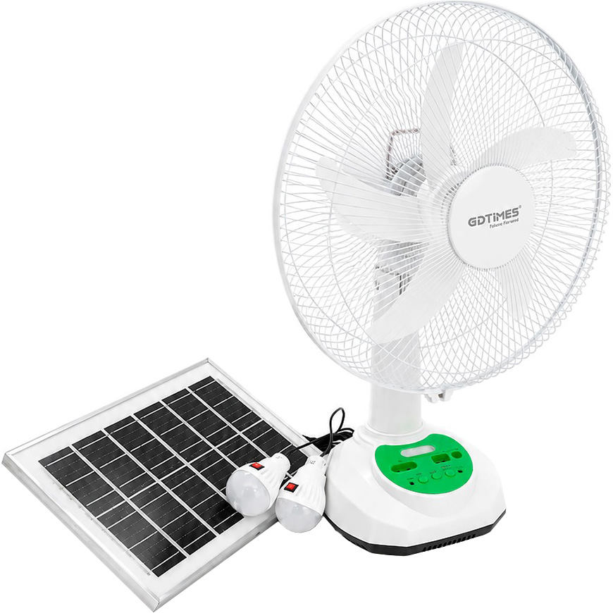Настольный вентилятор GDTIMES GD 8069LI-14 + Solar Panel + LED Lamp