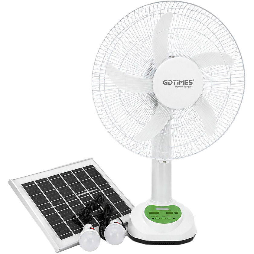 Настольный вентилятор GDTIMES GD 8069LI-16 + Solar Panel + LED Lamp