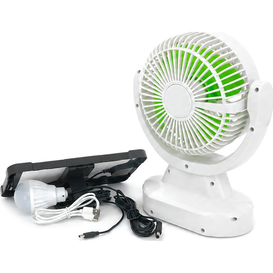 Настольный портативный вентилятор GDTIMES GD-8021 + Solar Panel + LED Lamp