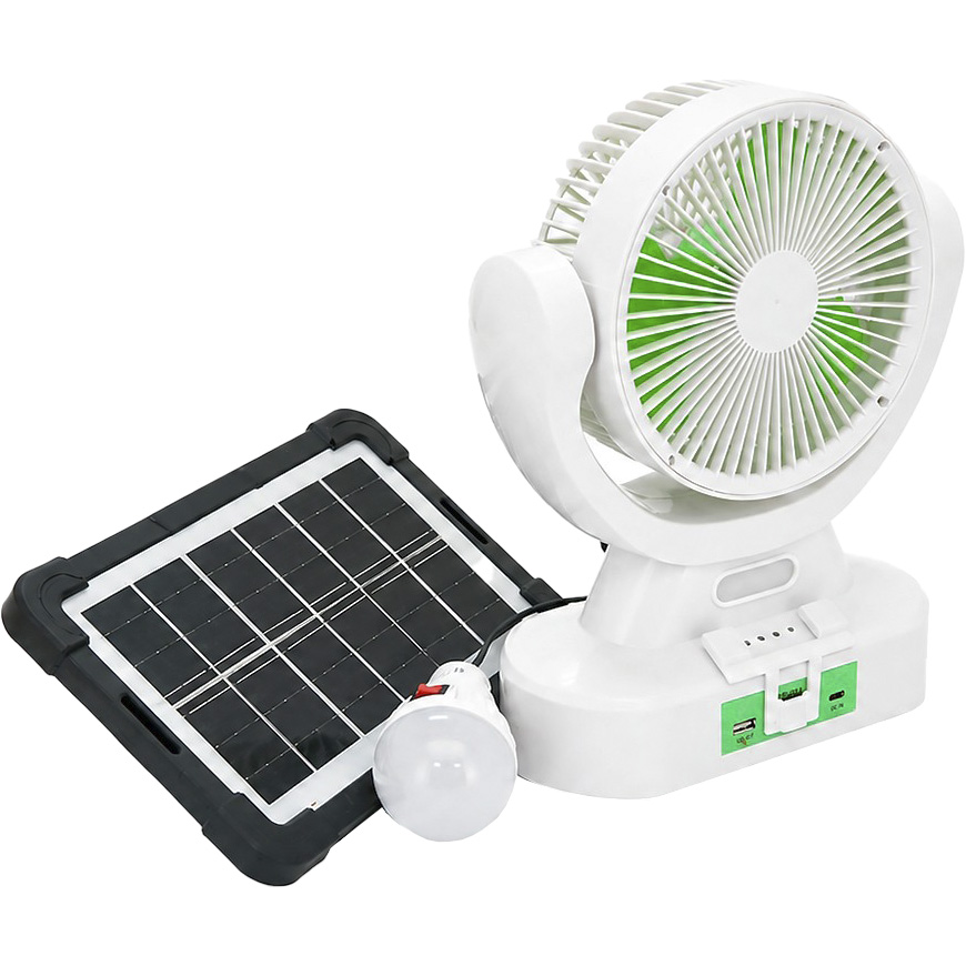 Настольный портативный вентилятор GDTIMES GD-8022 + Solar Panel + LED Lamp