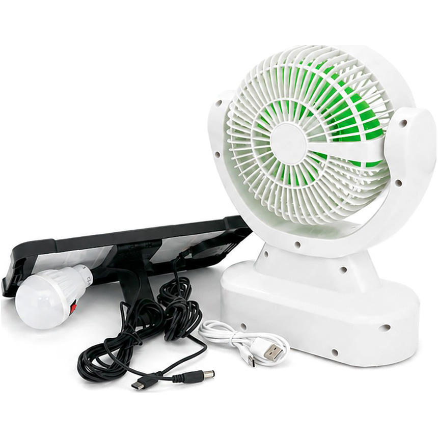 Настольный портативный вентилятор GDTIMES GD-8022 + Solar Panel + LED Lamp
