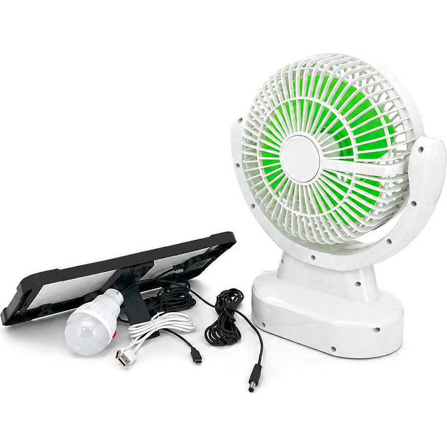 Настольный портативный вентилятор GDTIMES GD-8023 + Solar Panel + LED Lamp
