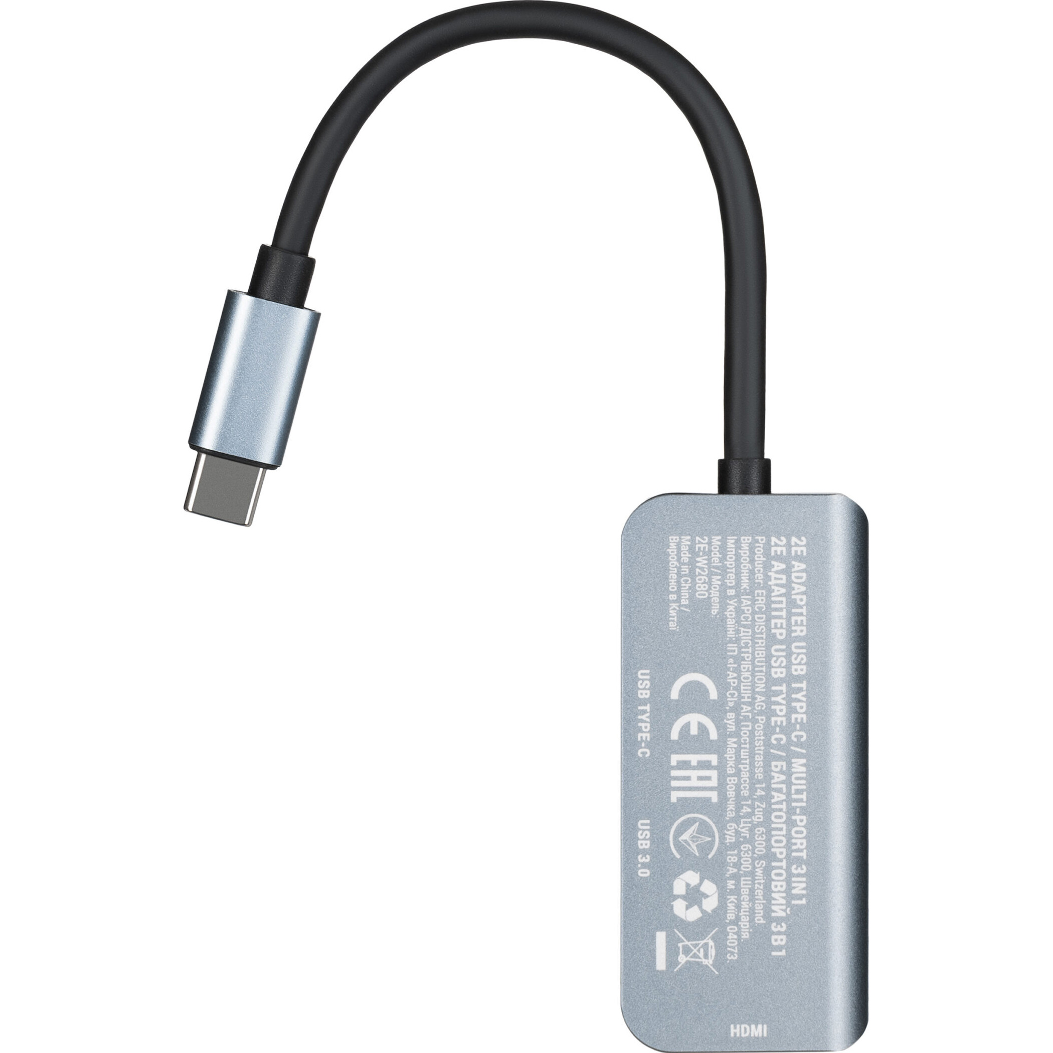Порт-репликатор 2E USB-C to 1xHDMI, 1xUSB3.0, PD (2E-W2680)