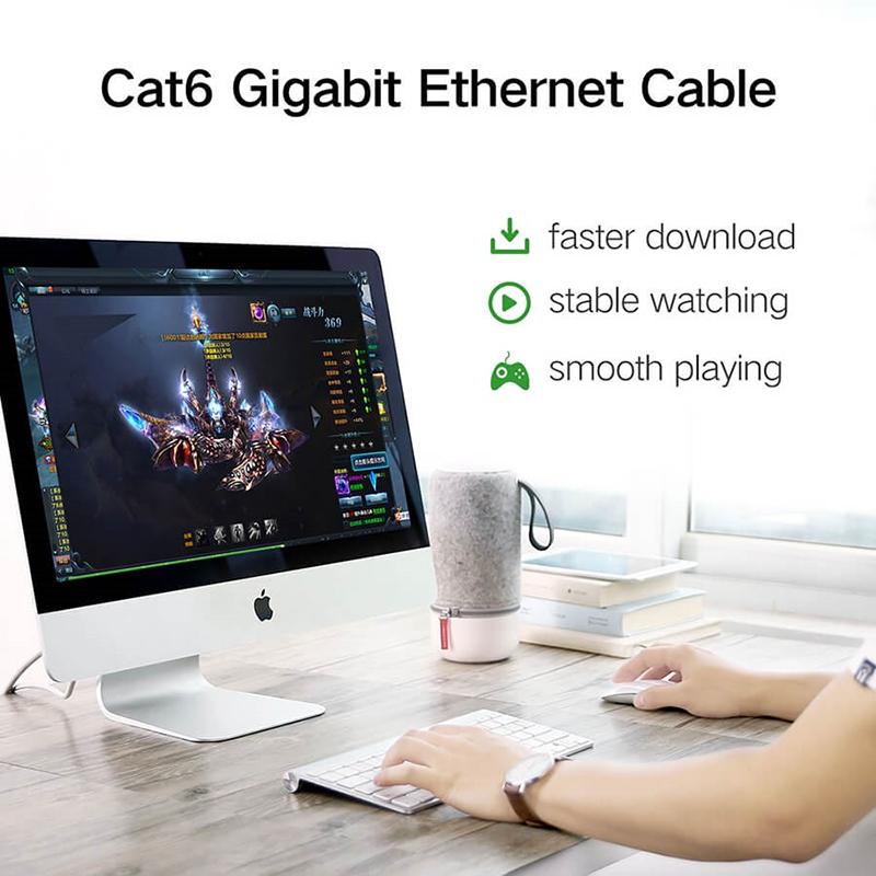 Патч-корд UGREEN NW102 U/UTP Cat.6 CCA 30м Black (20168)