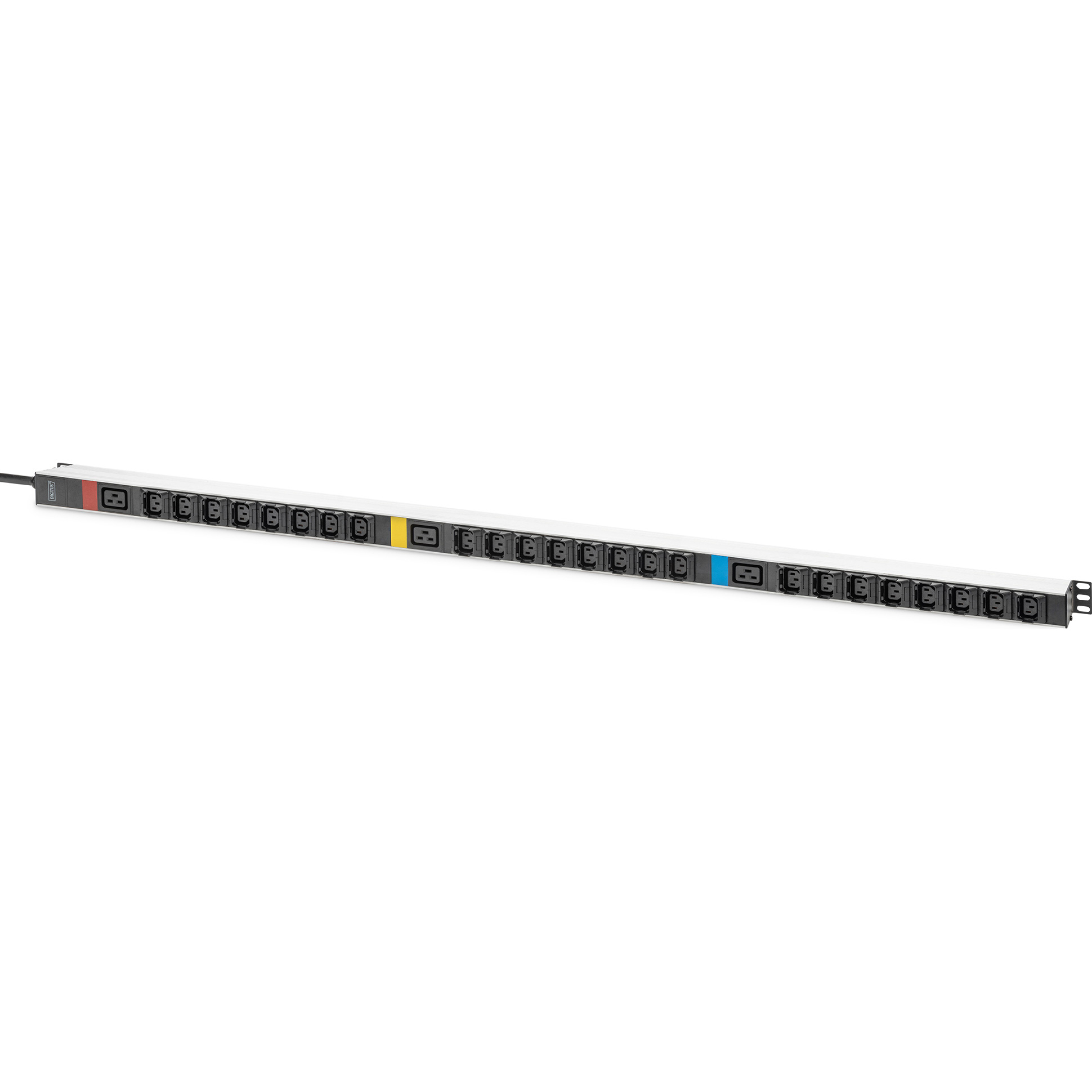 Розподільник живлення DIGITUS 19" Basic IT PDU 3-phase, 24xC13, 3xC19, 16А, без вимикача, 3м (DN-95452)