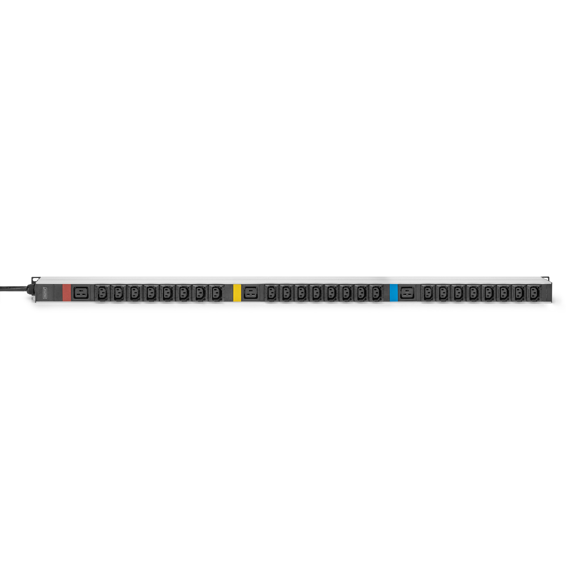 Розподільник живлення DIGITUS 19" Basic IT PDU 3-phase, 24xC13, 3xC19, 16А, без вимикача, 3м (DN-95452)