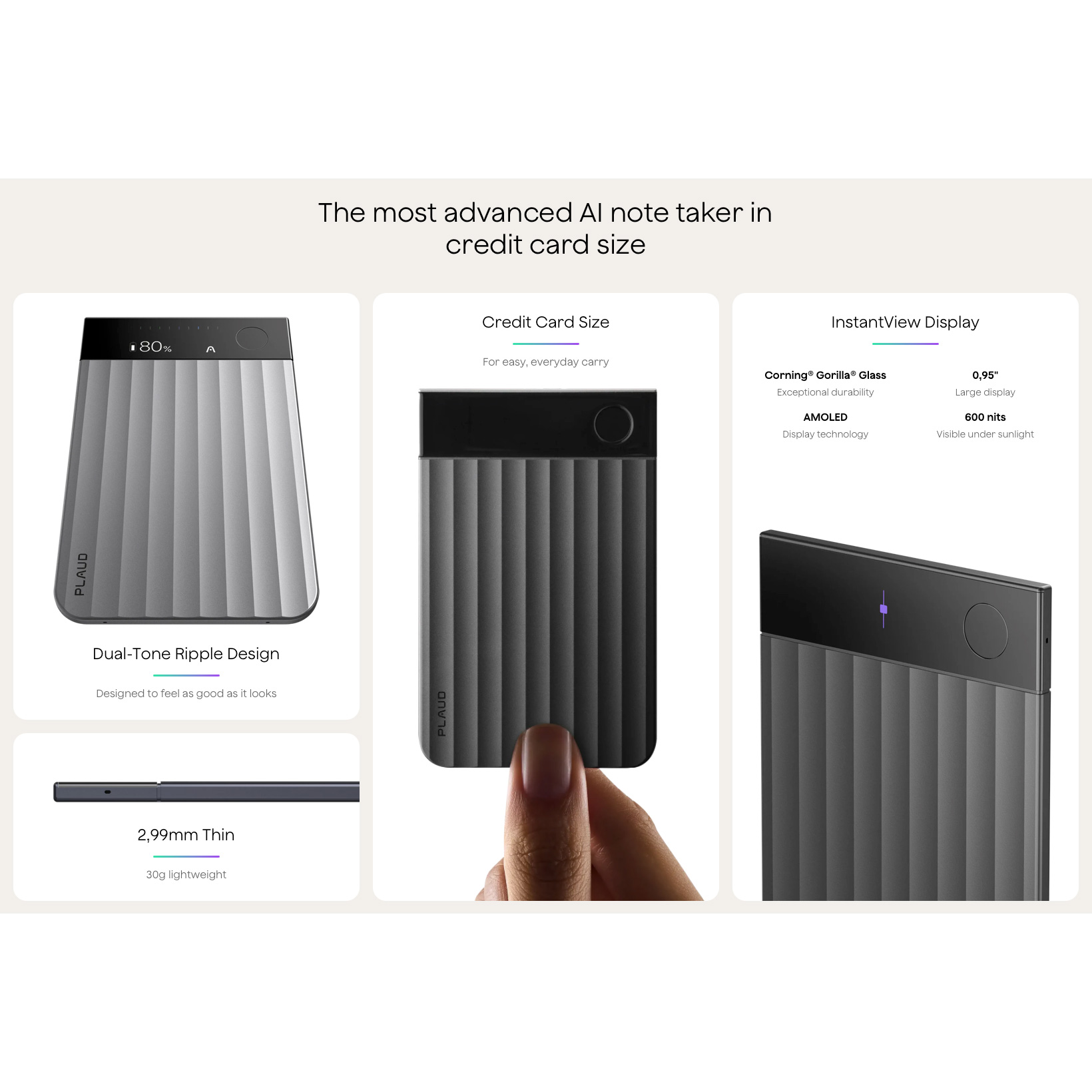 AI диктофон PLAUD.AI Note Pro Silver
