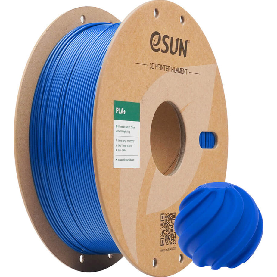 Пластик (філамент) для 3D принтера ESUN PLA+ 1.75mm, 1кг, Blue (PLA+P175U1)