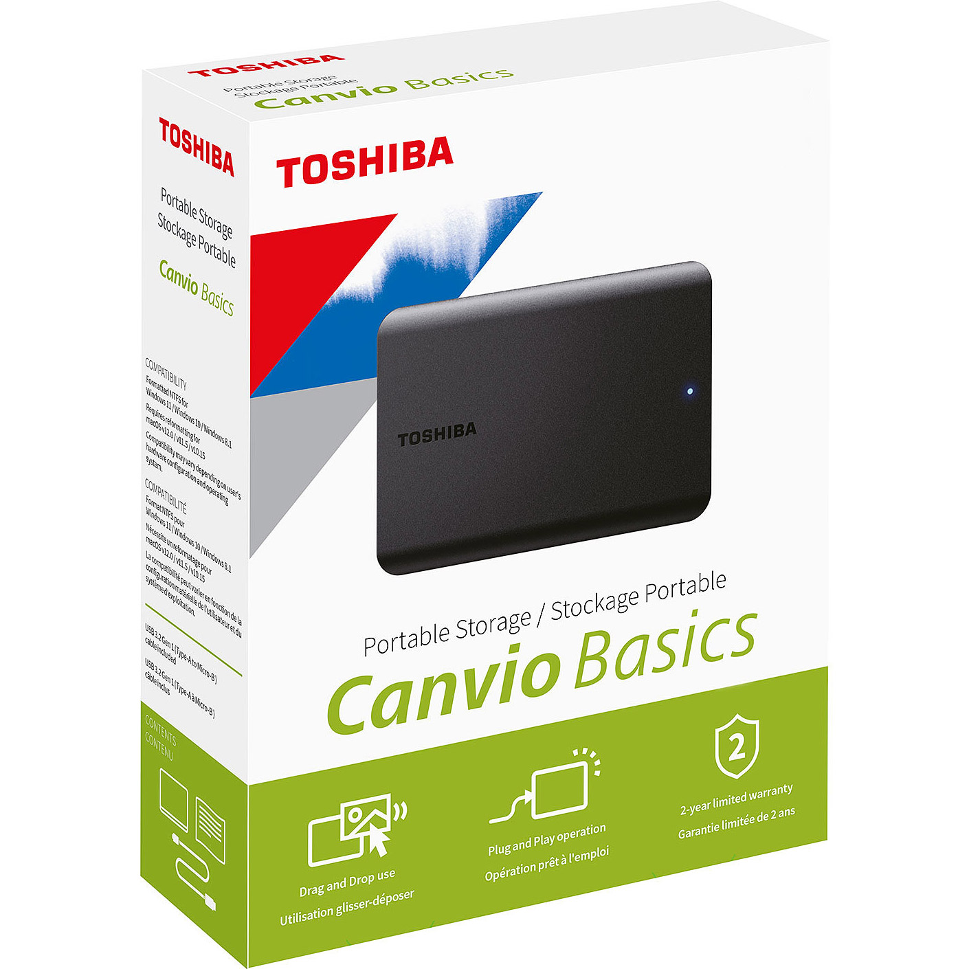 Портативний жорсткий диск TOSHIBA Canvio Basics 2022 4TB USB3.2 (HDTB540MK3CA)