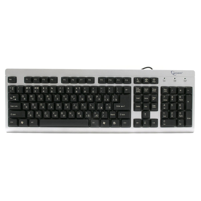 Клавiатура GEMBIRD KB-8300 PS/2 Black/Silver