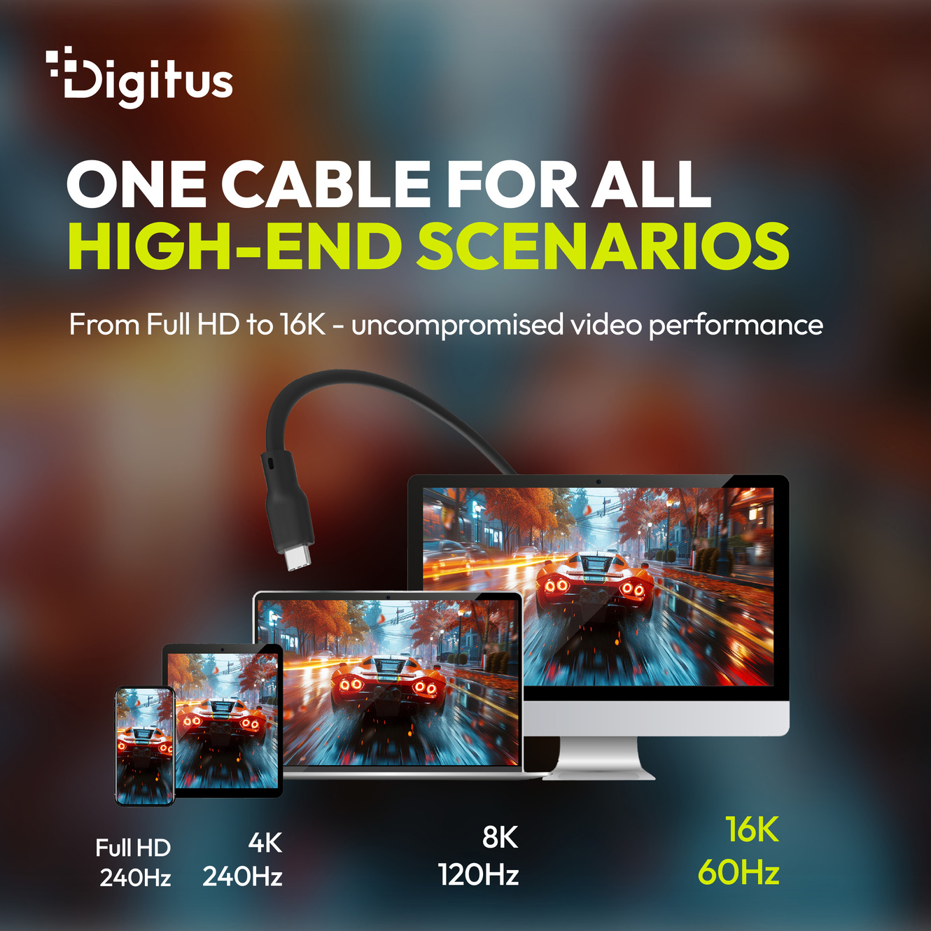 Кабель DIGITUS USB4 2.0 CM/CM 0.5м Black (AK-300350-005-S)