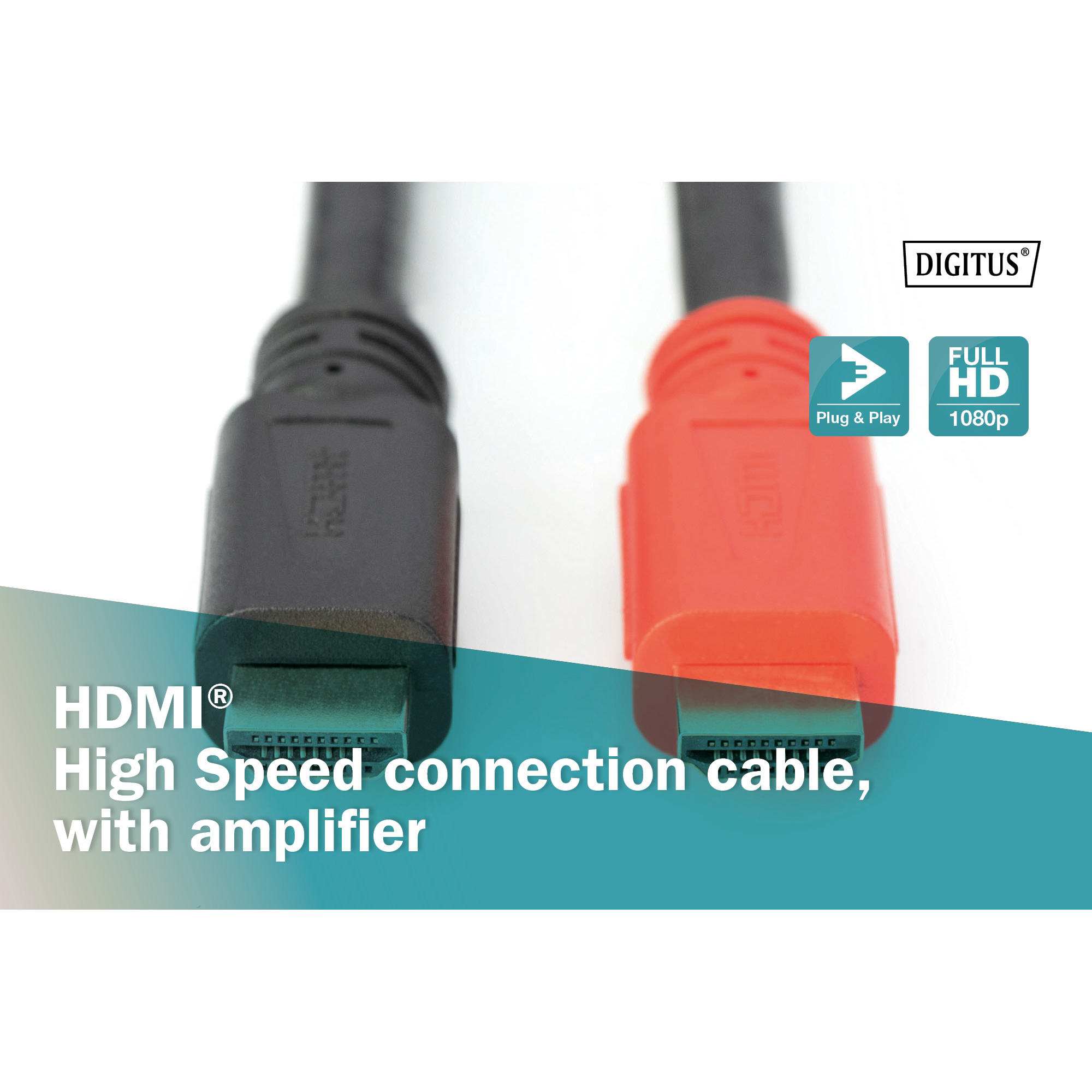 Кабель DIGITUS Full HD High Speed Connection with Amplifier HDMI v1.3 20м Black (AK-330105-200-S)