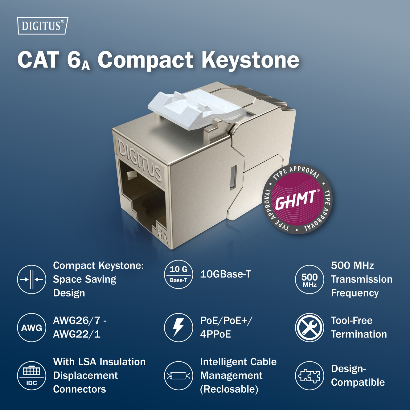 Модуль Keystone DIGITUS RJ-45 STP Cat.6A 24 шт/уп. (DN-93615-S-24)