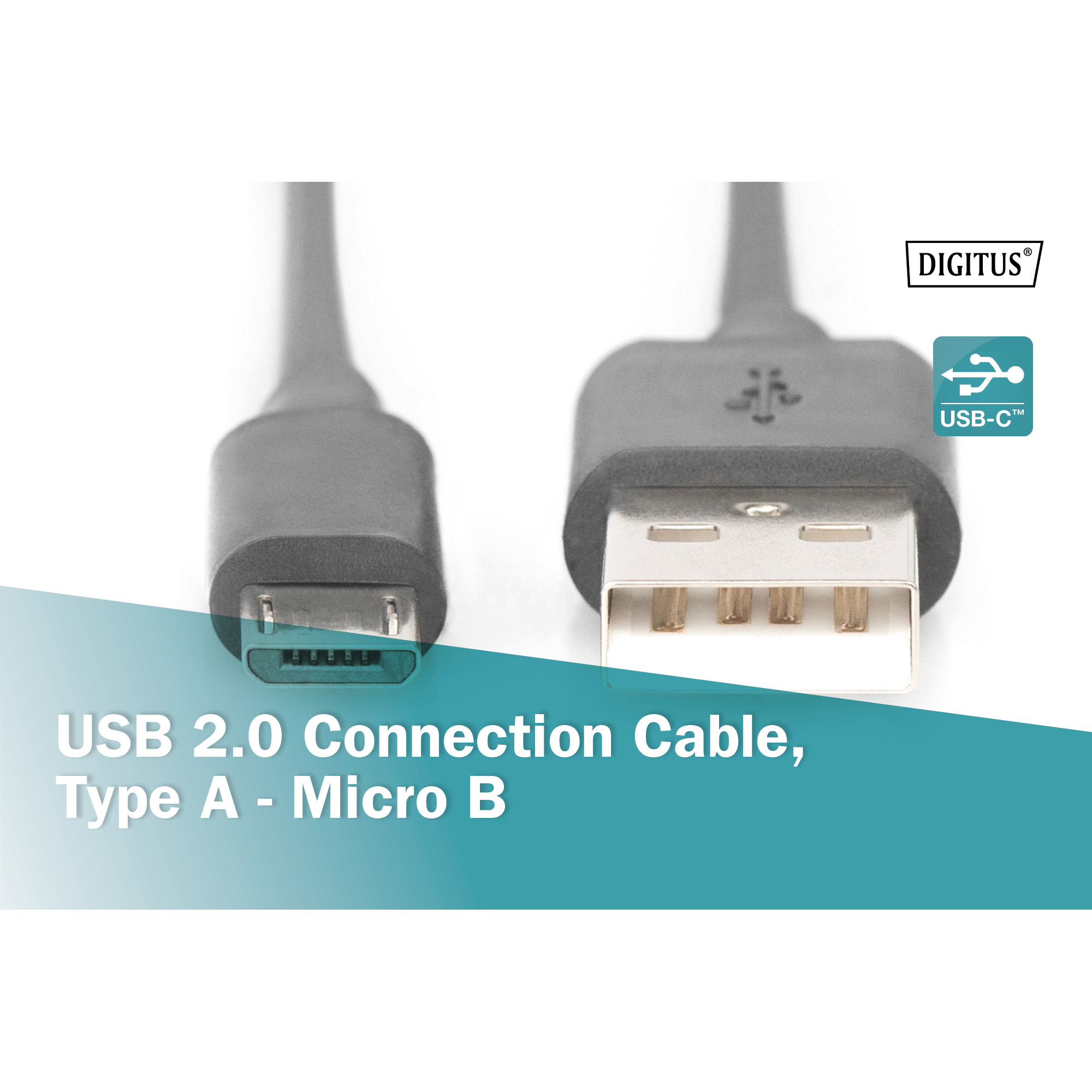 Кабель DIGITUS USB2.0 AM/Micro-BM 1м (AK-300110-010-S)