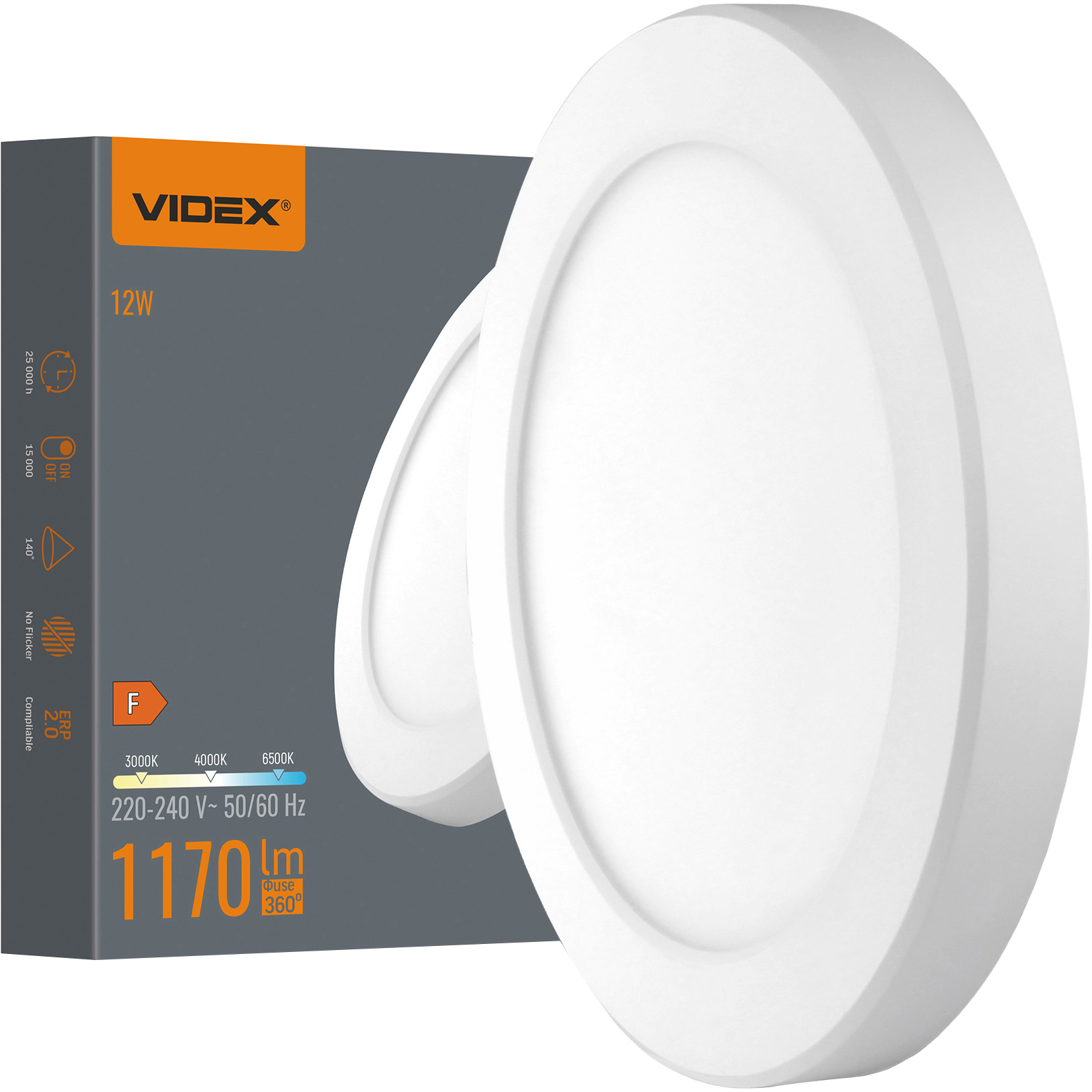 Светильник VIDEX Downlight VL-DL6R-12CW White 12W 3000-6500K