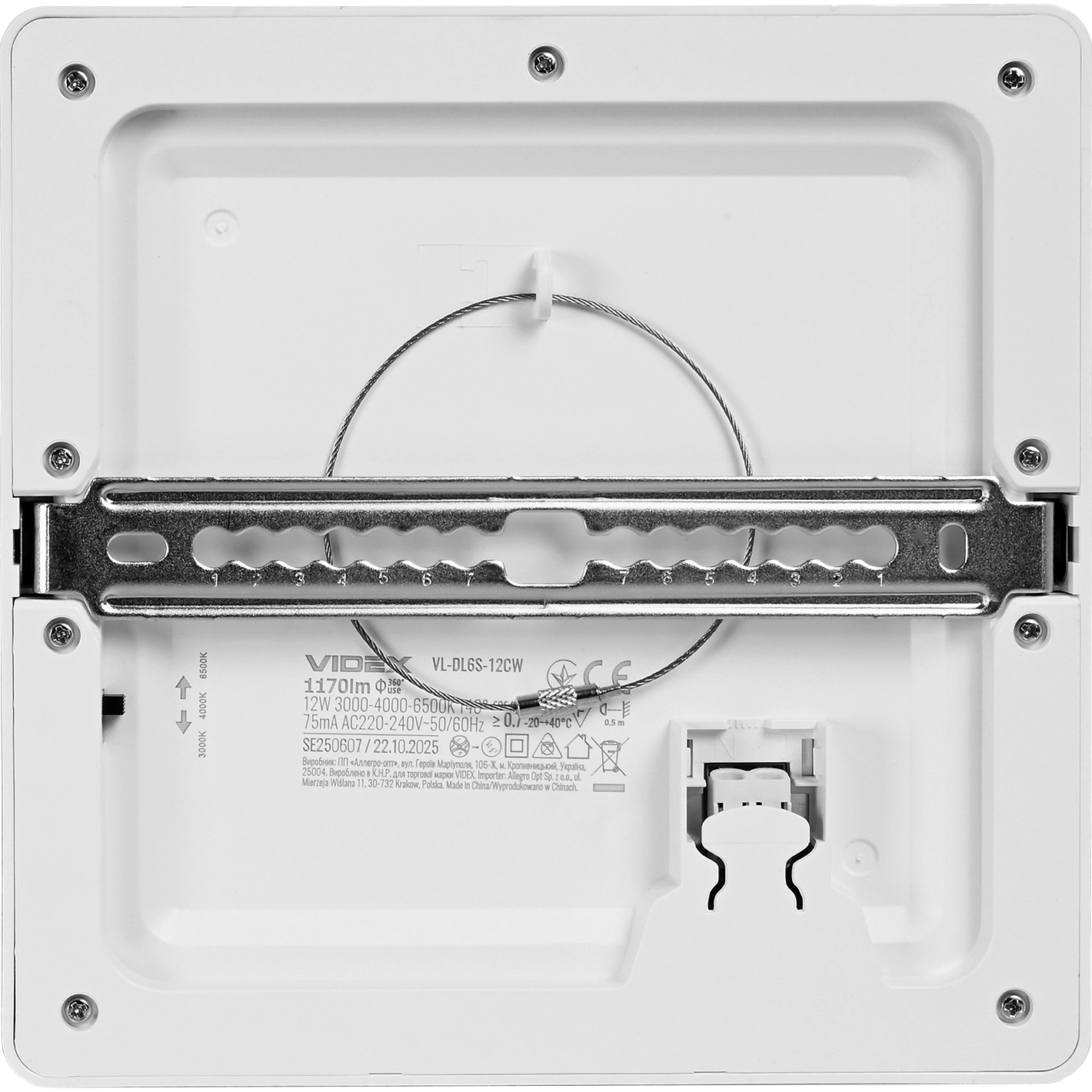 Светильник VIDEX Downlight VL-DL6S-12CW White 12W 3000-6500K