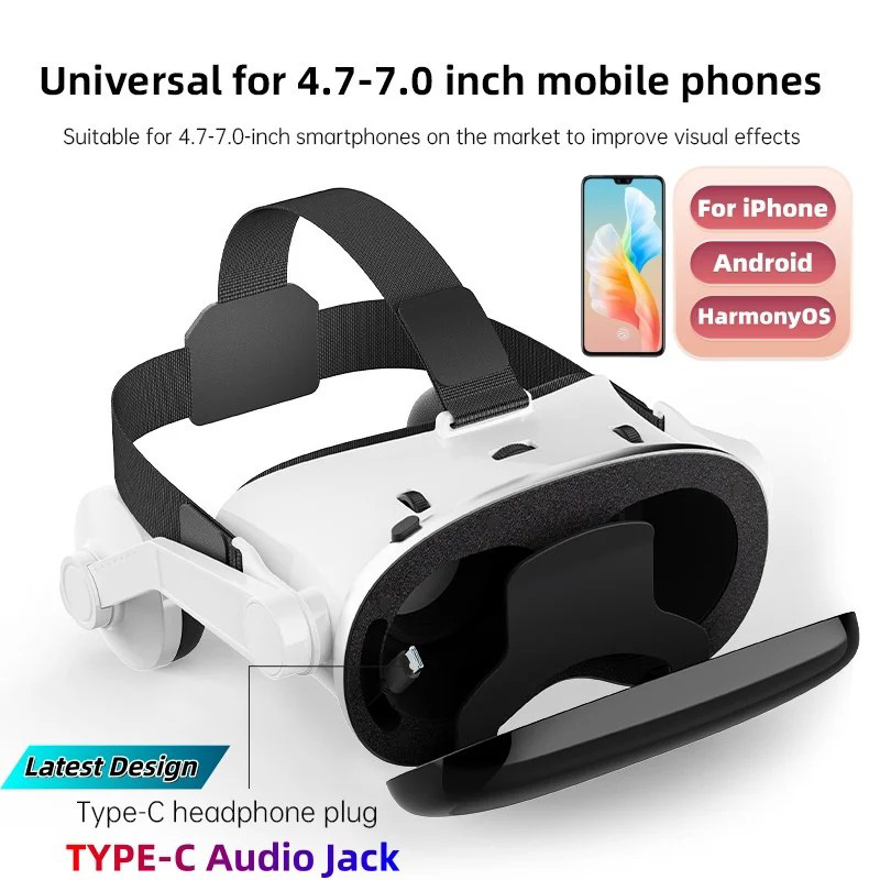 VR окуляри для смартфона з навушниками SHINECON SG-G18E White