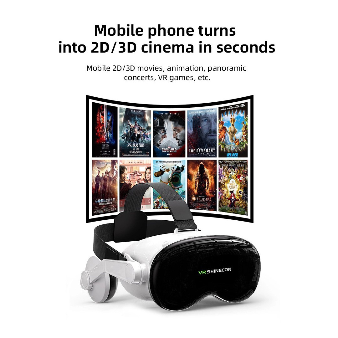 VR окуляри для смартфона з навушниками SHINECON SG-G18EB White