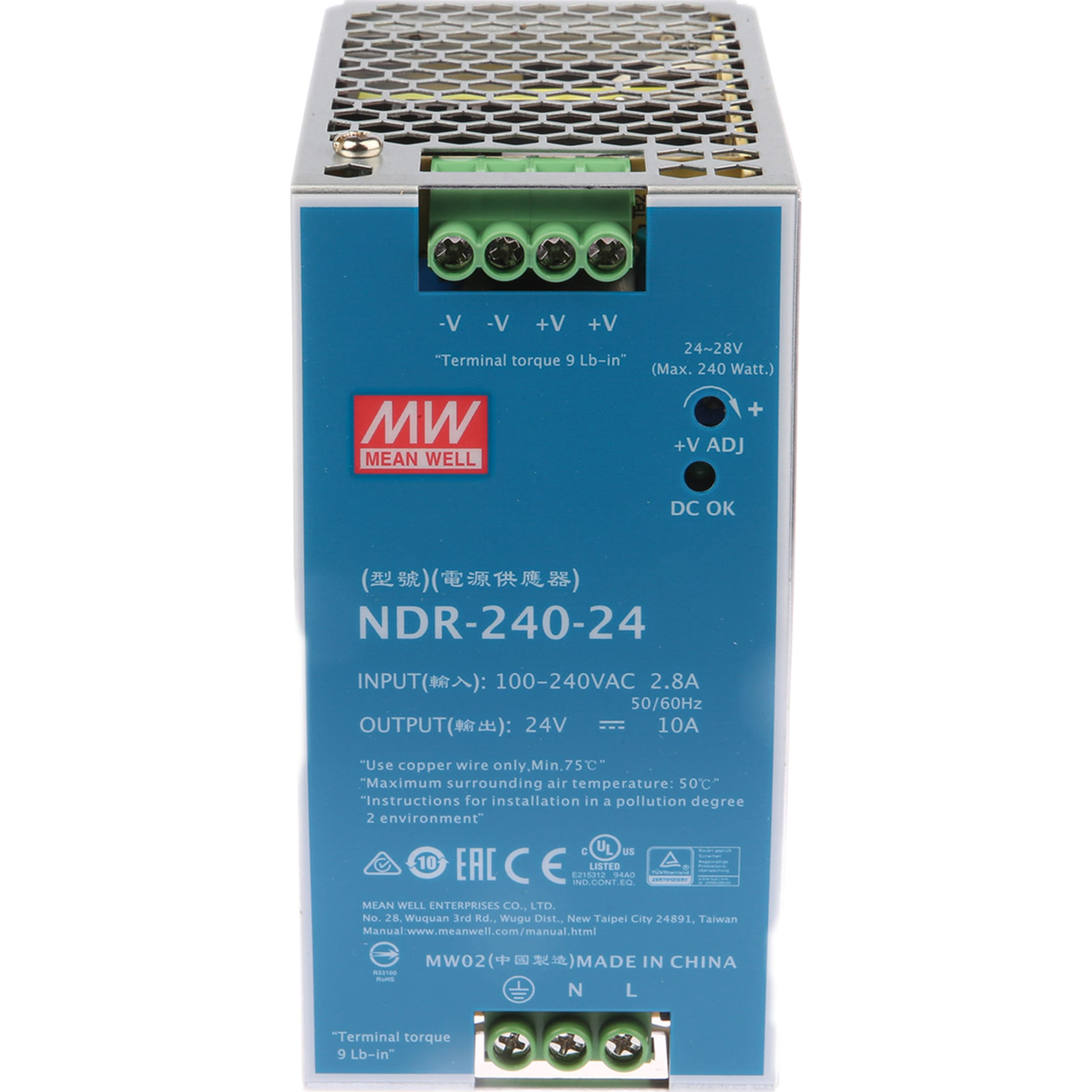 Блок питания на DIN-рейку MEAN WELL NDR-240-24