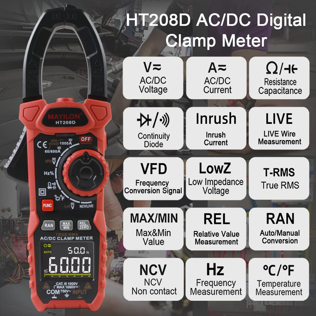 Токоизмерительные клещи MAYILON HT208D